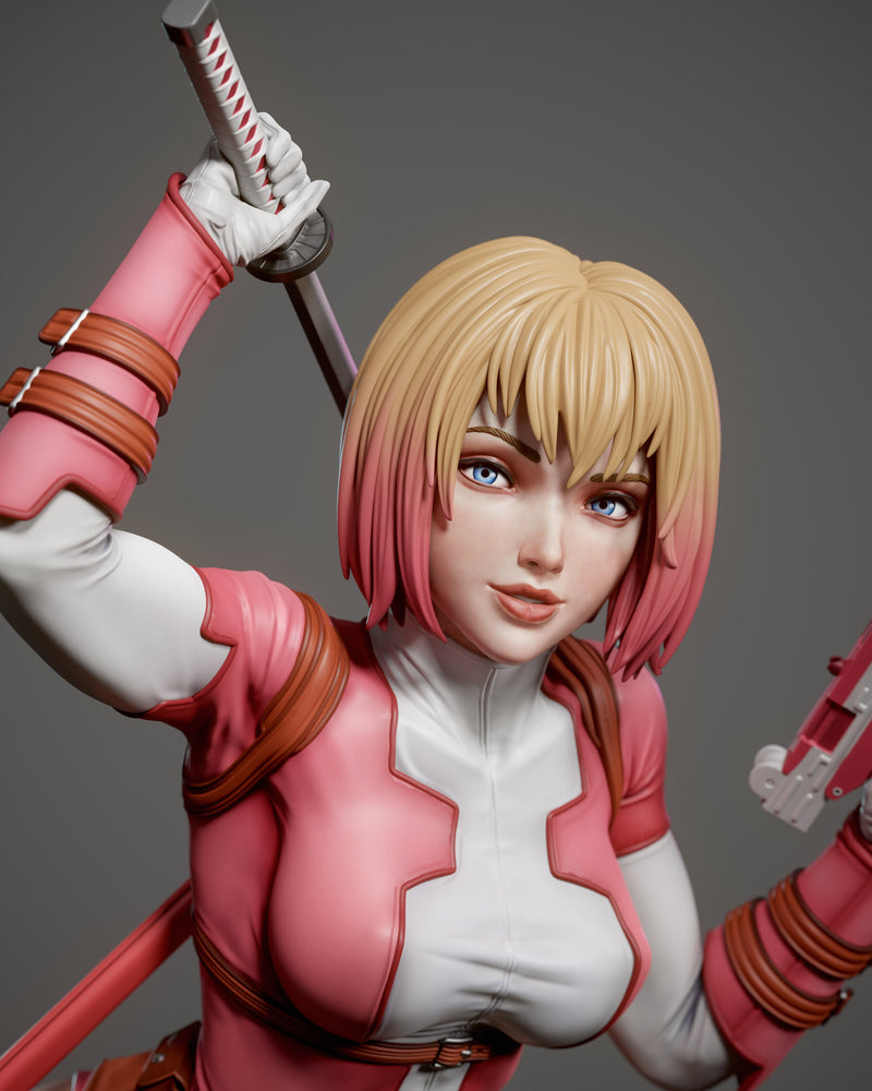 Gwenpool Resin Statue - view 1