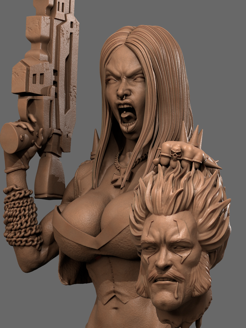Lady Lobo Resin Statue - view 3