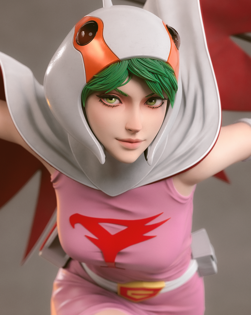 Jun the Swan Resin Statue - view 2