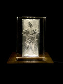 Han Solo Carbonite 3D Crystal Engraving – Star Wars Laser Crystal Display