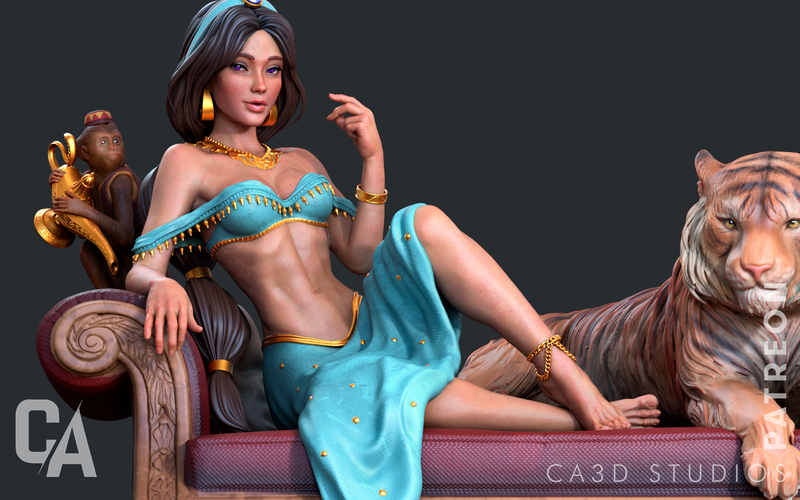 Jasmine Resin Statue - view 2
