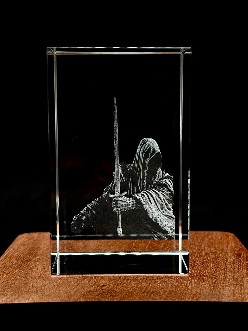 Nazgul Ringwraith 3D Crystal Engraving – Lord of the Rings Laser Crystal Display