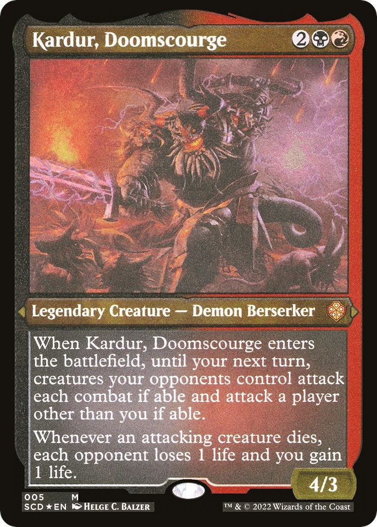 Kardur, Doomscourge (Foil Etched) [Starter Commander Decks]