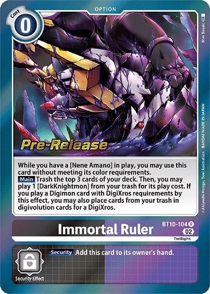 Image for Immortal Ruler [Xros Encounter Pre-Release Cards]