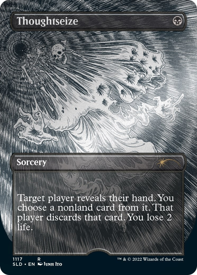 Thoughtseize Borderless Foil Etched (1117) [SLD]
