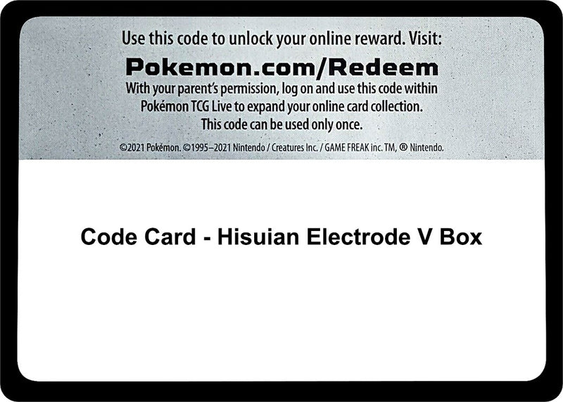 Code Card Hisuian Electrode V Box [MCAP]