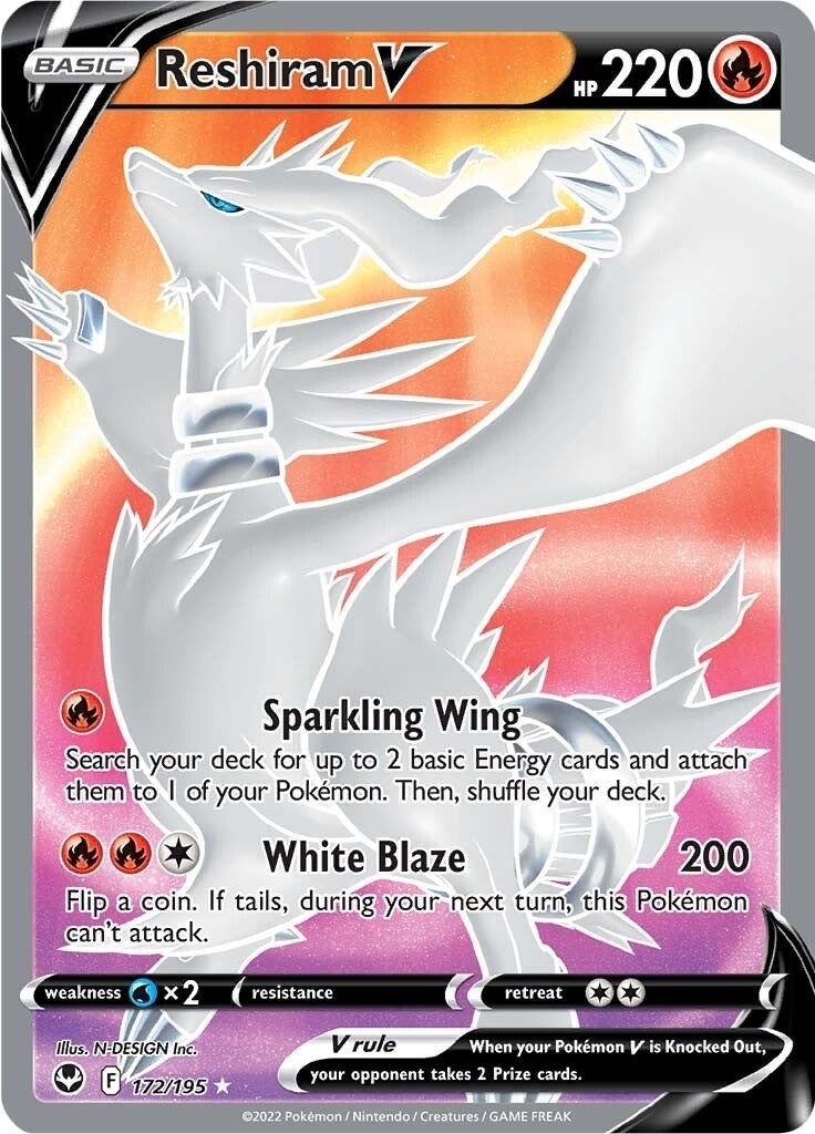 Reshiram V Full Art (172/195) [SWSH12]