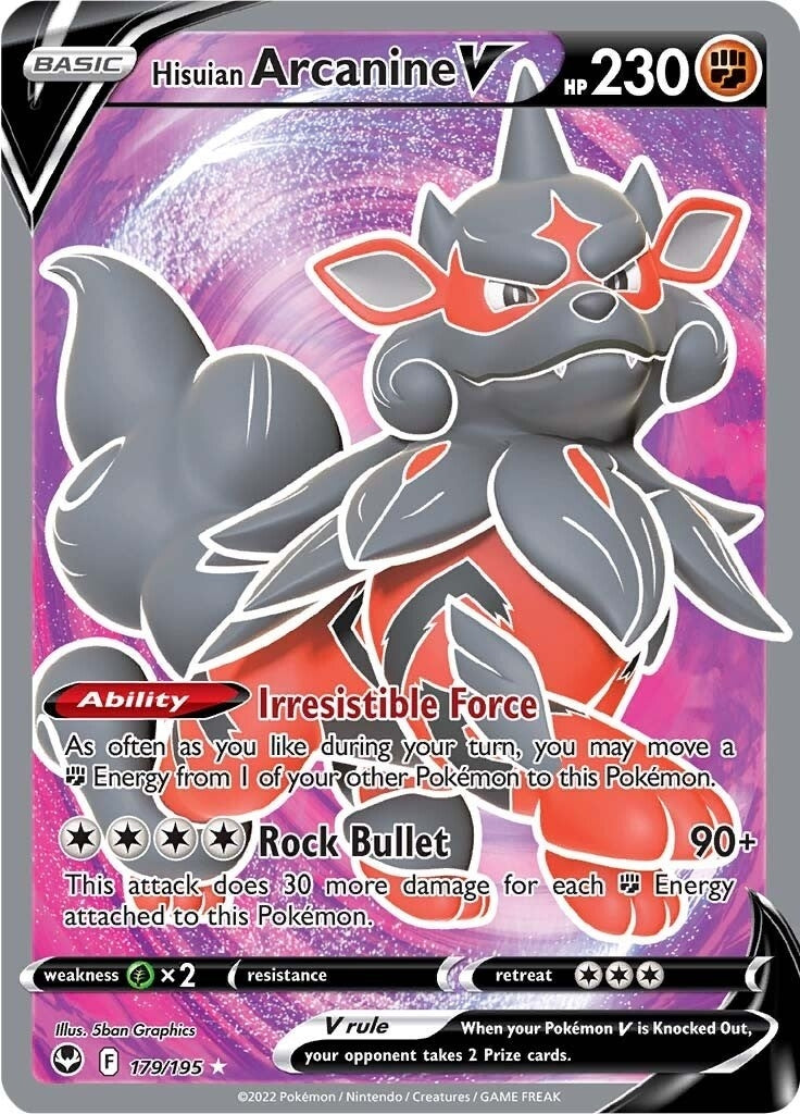 Hisuian Arcanine V Full Art (179/195) [SWSH12]