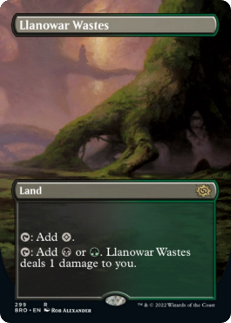 Llanowar Wastes (Borderless Alternate Art) [The Brothers' War]