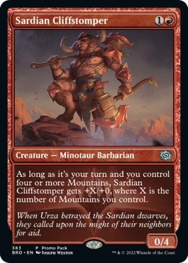 Sardian Cliffstomper (Promo Pack) [The Brothers' War Promos]