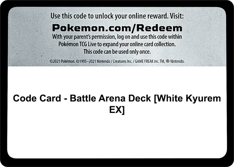 Code Card Battle Arena Deck White Kyurem EX [SM02]