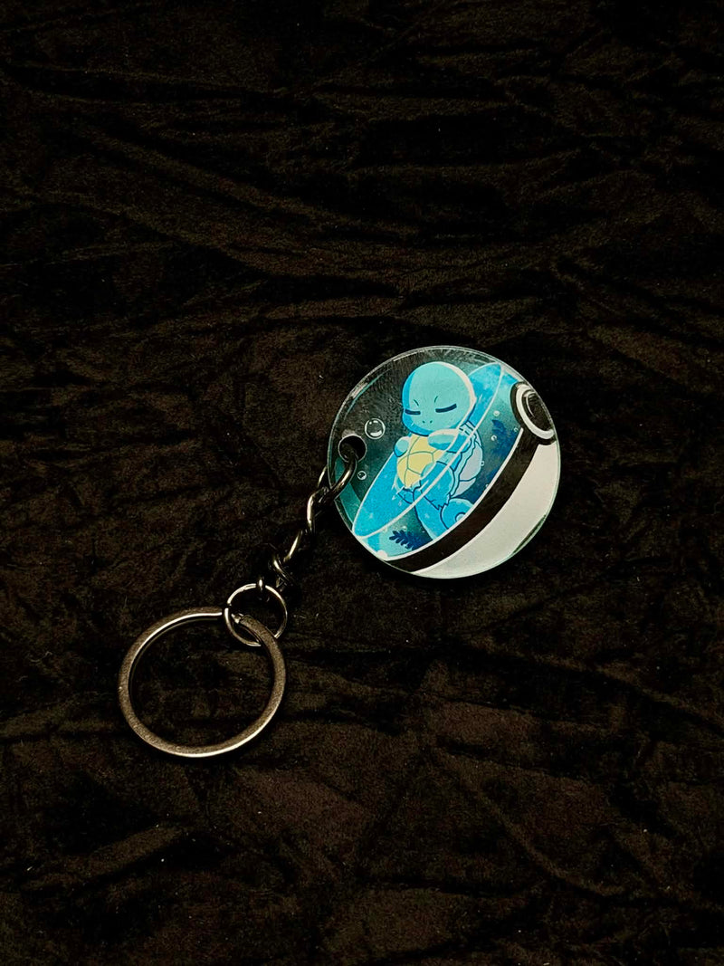 Squirtle Pokeball Acrylic Keychain