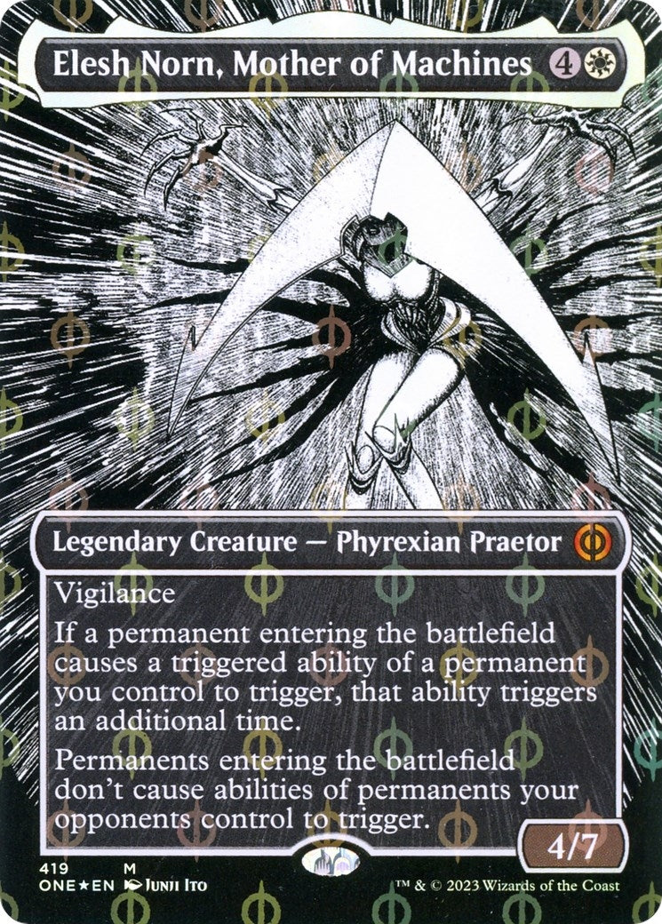 Elesh Norn Mother of Machines Borderless Step and Compleat Foil (419) [ONE]