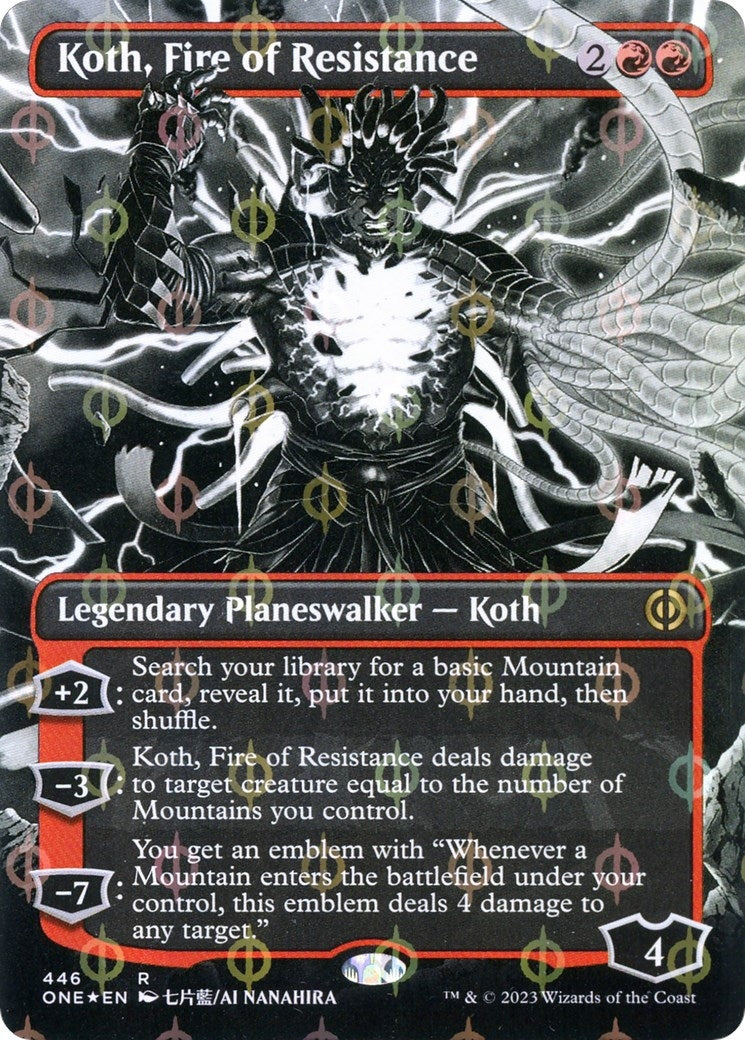 Koth Fire of Resistance Borderless Step and Compleat Foil (446) [ONE]