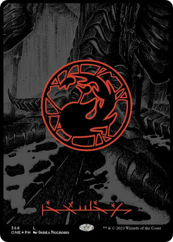 Mountain (368) (Oil Slick Raised Foil) [Phyrexia: All Will Be One]