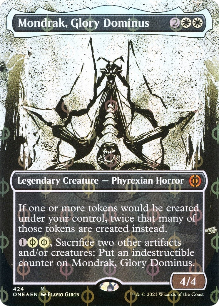 Mondrak, Glory Dominus (Borderless Ichor Step-and-Compleat Foil) [Phyrexia: All Will Be One]