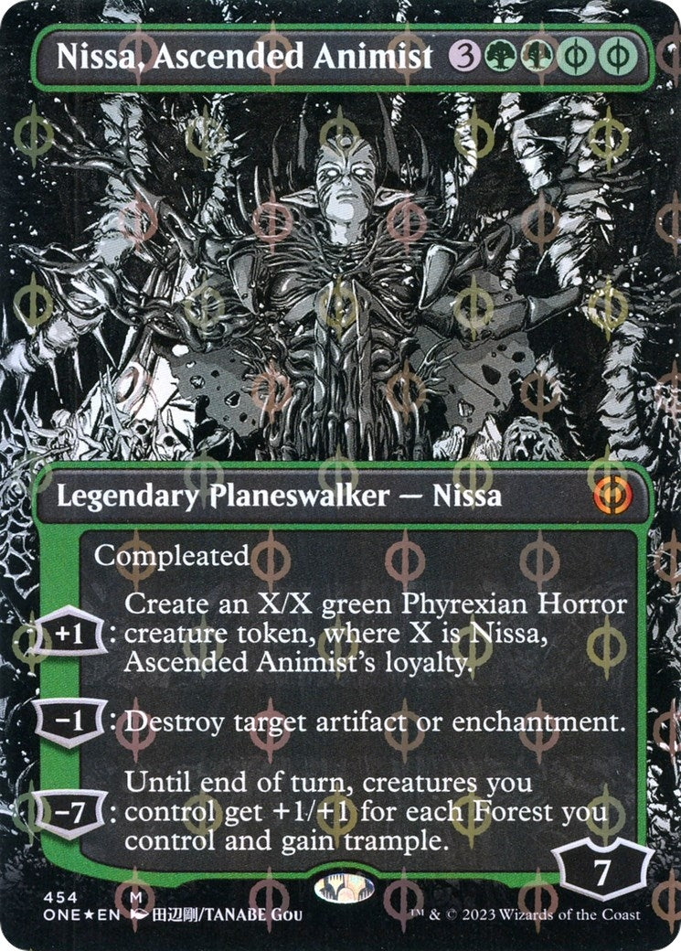 Nissa Ascended Animist Borderless Step and Compleat Foil (454) [ONE]