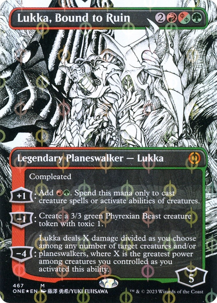 Lukka Bound to Ruin Borderless Step And Compleat Foil (467) [ONE]