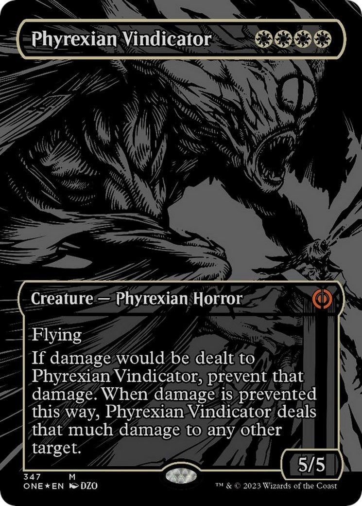 Phyrexian Vindicator Oil Slick Raised Foil (347) [ONE]
