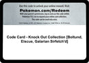 Code Card Knock Out Collection Boltund Eiscue Galarian Sirfetchd [MCAP]