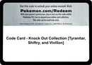 Code Card Knock Out Collection Tyranitar Shiftry and Vivillon [MCAP]
