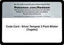 Code Card Silver Tempest 3 Pack Blister Togetic [SWSH12]