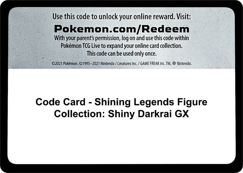 Code Card Shining Legends Figure Collection Shiny Darkrai GX [SHL]