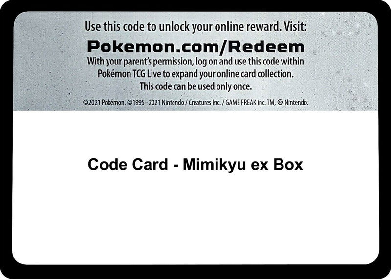 Code Card Mimikyu ex Box [MCAP]