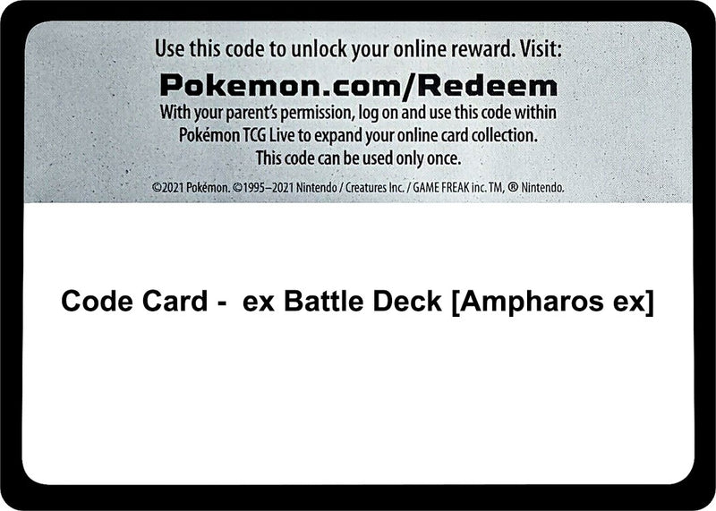 Code Card ex Battle Deck Ampharos ex [MCAP]