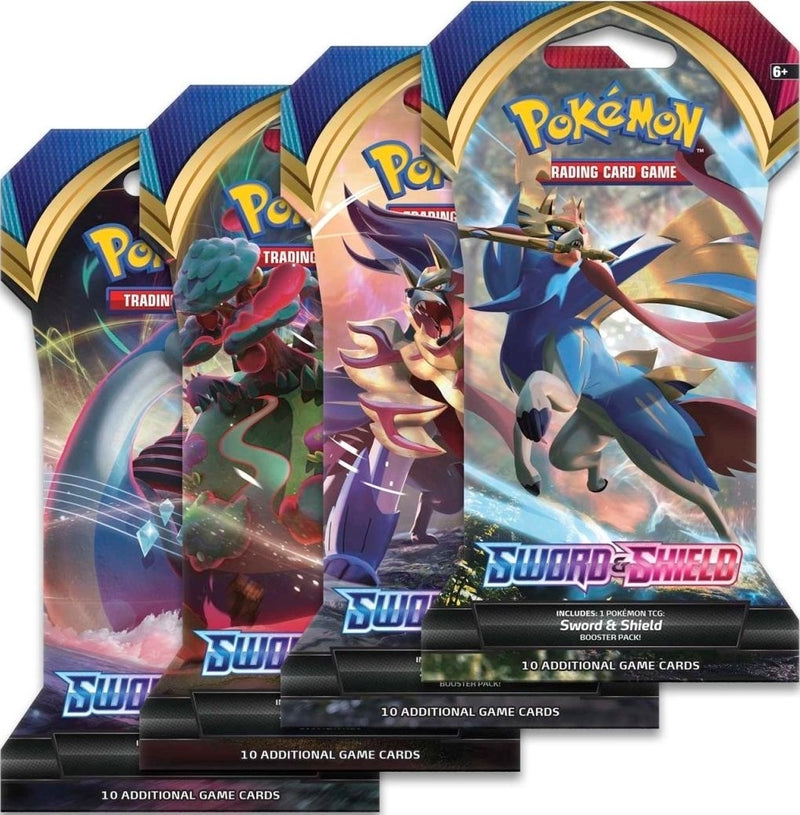 Sword And Shield Base Set Sleeved Booster Pack Art Bundle Set of 4 [SWSH01]