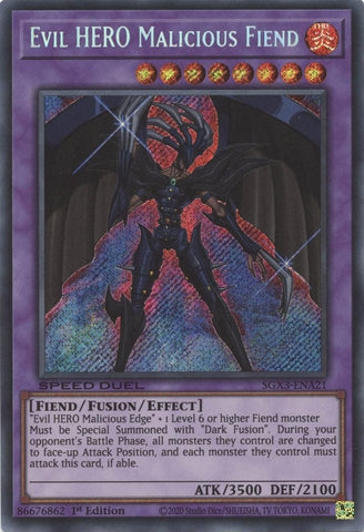 Evil HERO Malicious Fiend Secret Rare (SGX3-ENA21) [SGX3]