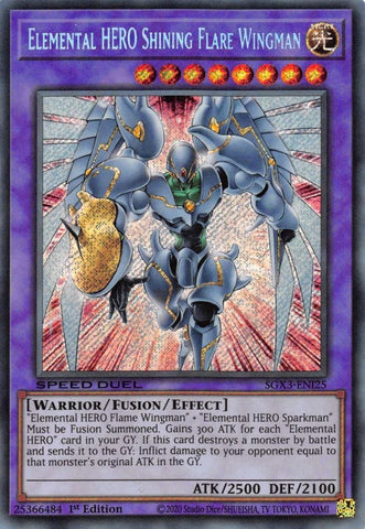 Elemental HERO Shining Flare Wingman Secret Rare (SGX3-ENI25) [SGX3]