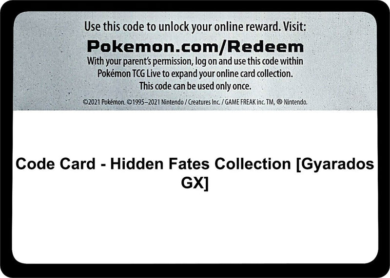 Code Card Hidden Fates Collection Gyarados GX [HIF]
