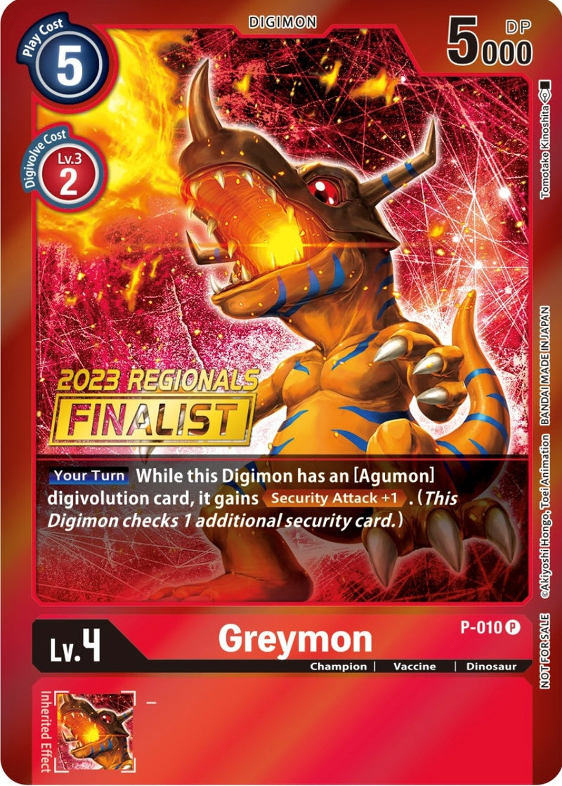 Image for Greymon - P-010 (2023 Regionals Finalist) [Digimon Promotion Cards]
