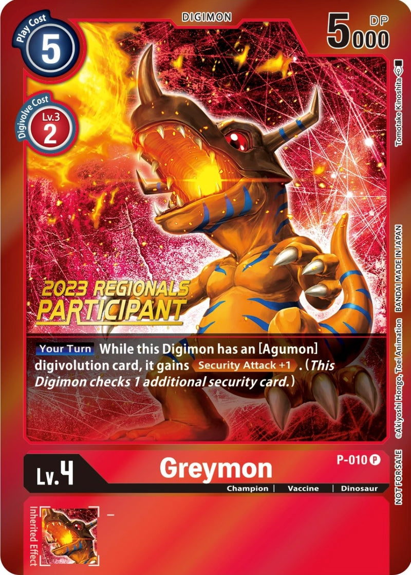 Image for Greymon - P-010 (2023 Regionals Participant) [Digimon Promotion Cards]