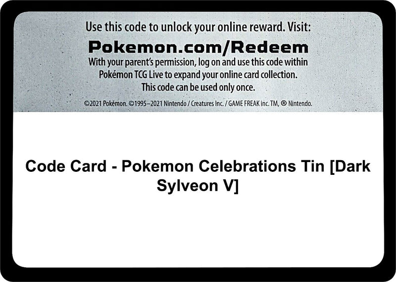 Code Card Pokemon Celebrations Tin Dark Sylveon V [WCD]