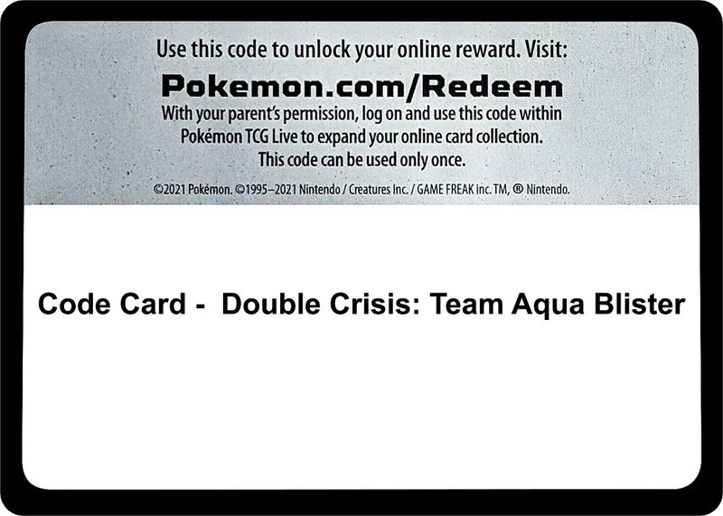 Code Card Double Crisis Team Aqua Blister [WCD]