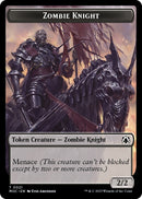 Zombie Knight Human Double sided Token (21 // 6) [MOC]