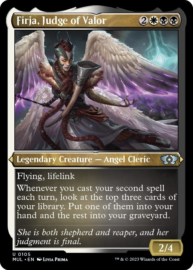 Firja, Judge of Valor (Foil Etched) [Multiverse Legends]
