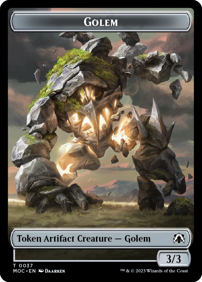 Golem // Blood Double-Sided Token [March of the Machine Commander Tokens]