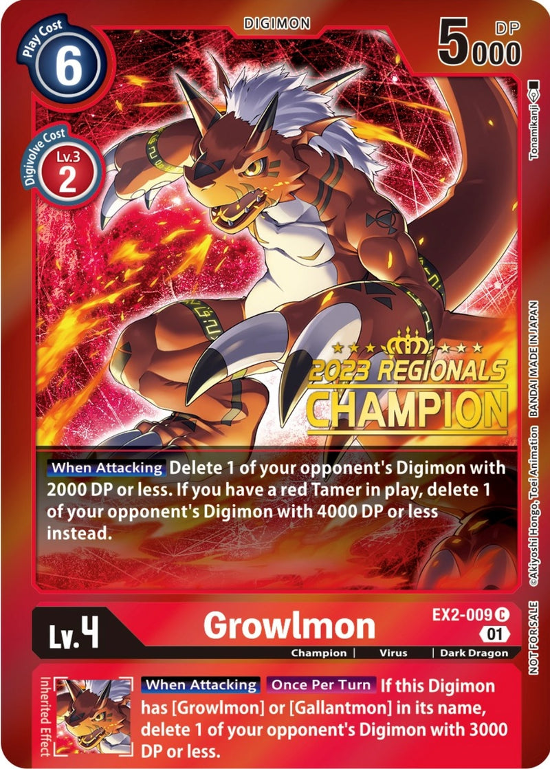 Image for Growlmon (2023 Regionals Champion) [Digital Hazard]