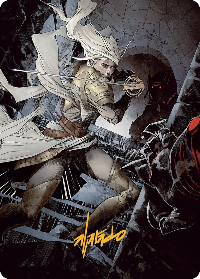 Thalia Guardian of Thraben Art Card Gold Stamped Signature (67) [ASMOM]