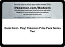 Code Card Play Pokemon Prize Pack Series Two