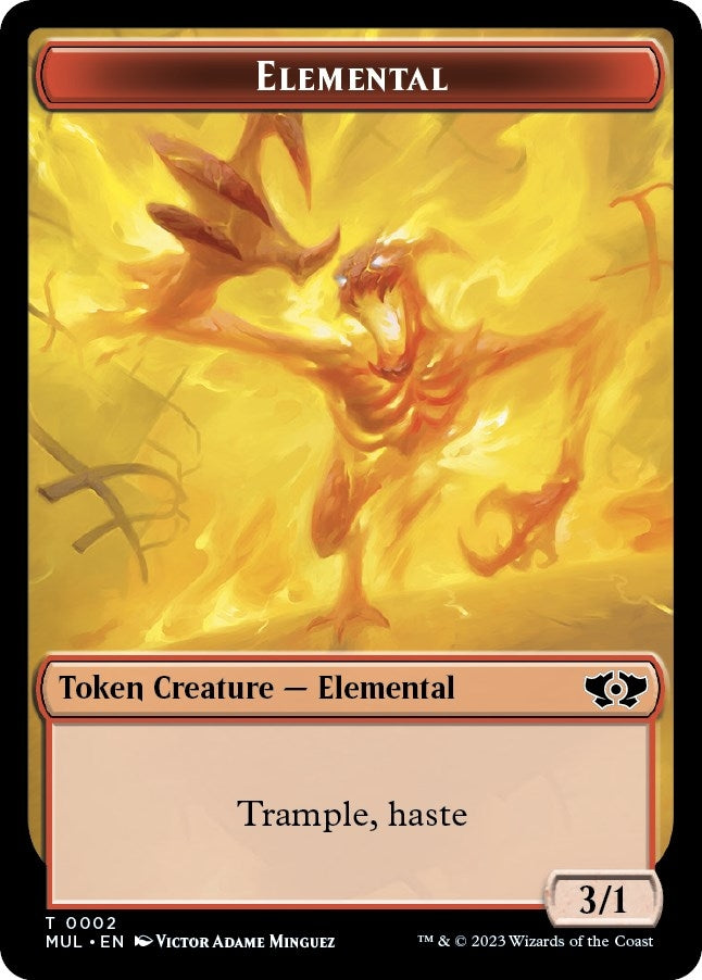 Elemental 0002 Knight Double Sided Token (2 // 10) [MOM]