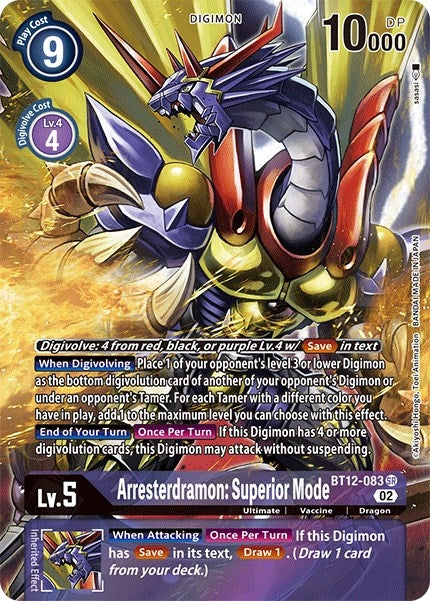 Image for Arresterdramon: Superior Mode (Alternate Art) [Across Time]