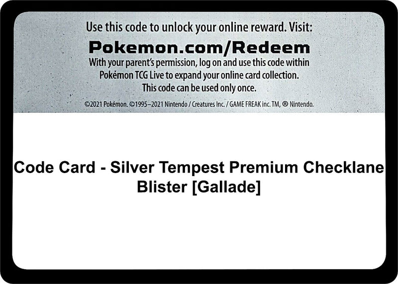 Code Card Silver Tempest Premium Checklane Blister Gallade [SWSH12]