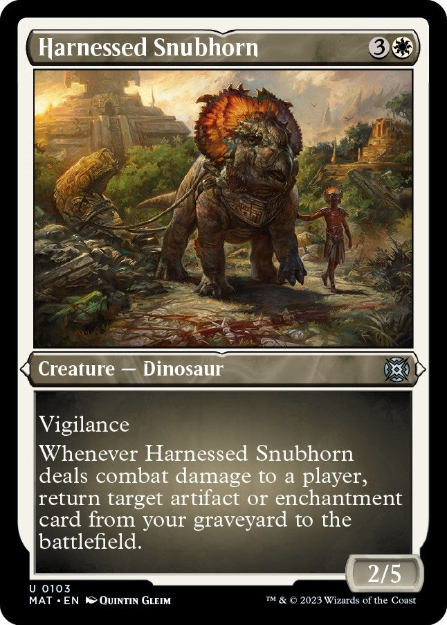 Harnessed Snubhorn (Foil Etched) [March of the Machine: The Aftermath]