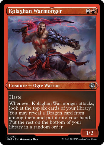 Kolaghan Warmonger (Foil Etched) [March of the Machine: The Aftermath]