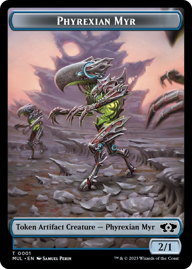 Phyrexian Myr Spirit 0014 Double Sided Token (1 // 14) [MOM]