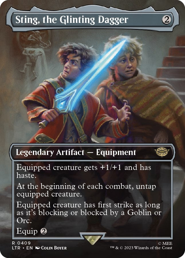 Sting, the Glinting Dagger (Borderless Alternate Art) [The Lord of the Rings: Tales of Middle-Earth]